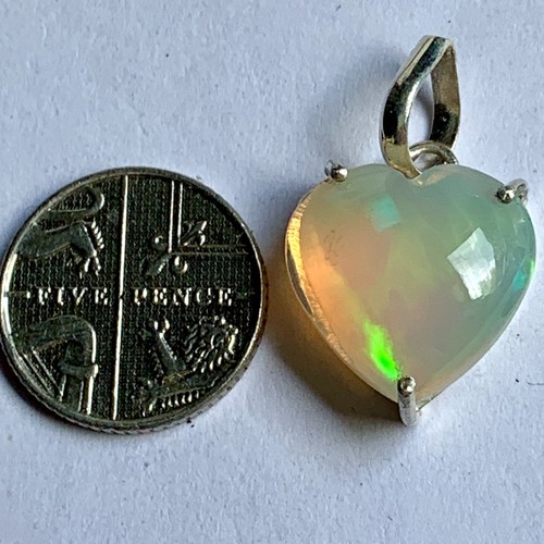 Fire opal large 16mm heart - fire,