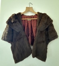 Vintage Luxurious Dark Brown Real Fur Stole / Wrap by George Rose of Derby
