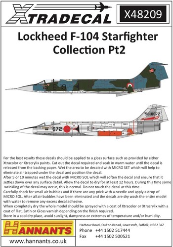 Xtradecal lockheed f 104 - lockheed, f-104
