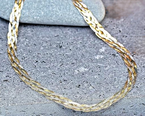 Two colour gold - ct, 6-plait