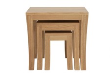 Nest of Tables Solid Oak Wood