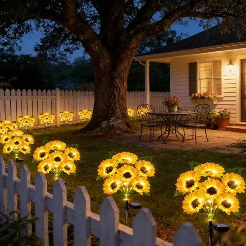Solar flower stake lights - solar,