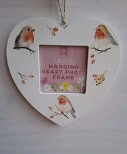 Robin Wooden Heart Shaped