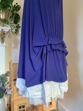 Beautiful Lilac Mauve Ischiko Oska Dress + Ruffles 16 18 UK - see imperfection 