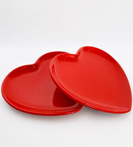 Flora red heart shaped dinner - red,