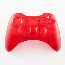 Red Custom Crystal Clear Wireless Controller Shell Case For XBox 360 Pad uk