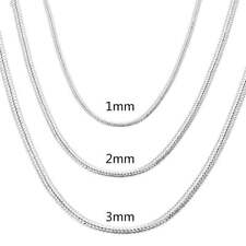 925 Sterling Silver Solid Snake Chain Necklace For Men Women