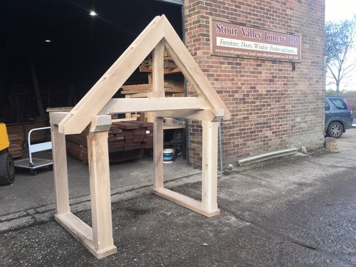 Oak porch doorway - porch,, wooden