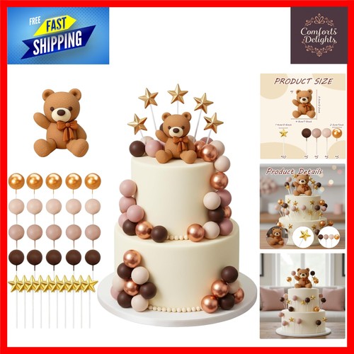 Charming teddy bear - teddy, cake