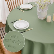 Softalker small round tablecloth wipeable Sage Green Table Cloth 47