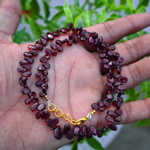 Natural red garnet smooth pear - natural,