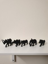 The Big 5 Hand Crafted Wooden Elephant,Lion, Leopard, Rhino & Buffalo Figurines