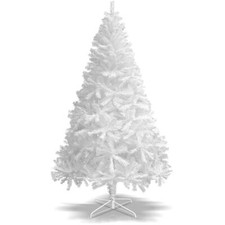 Artificial White Christmas Tree with Metal Stand Xmas Decoration Bushy Pine Tree