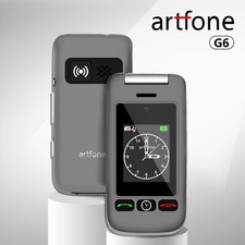 Artfone G6 - Big Button Grey Flip Dual SIM Unblocked mobile phone (For Elderly)