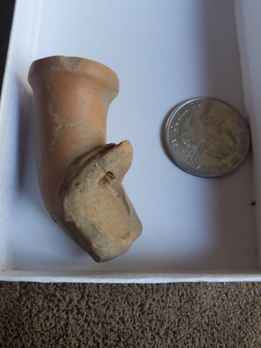 Dug partial old clay pipe - old, ~