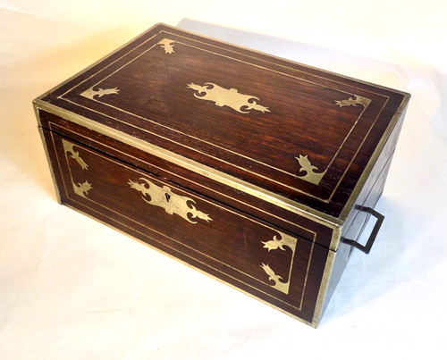 Antique rosewood brass - rosewood, inlaid