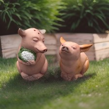 FRANKLIN MINT NOAHS ARK PIGS SALT AND PEPPER POTS SET SHAKER NOVELTY VINTAGE