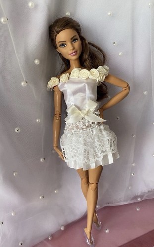 Barbie doll white dress outfit - doll,