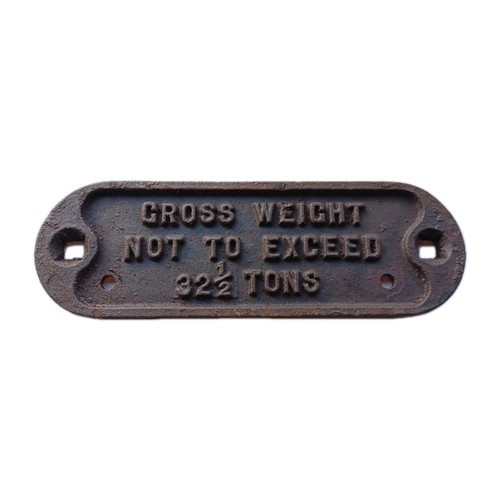 Railwayana cast iron gross - cast,