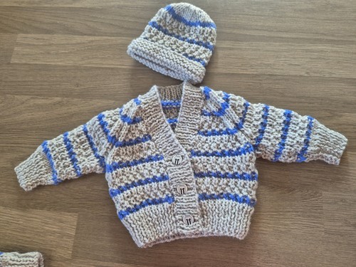 New baby boy hand knitted - baby,