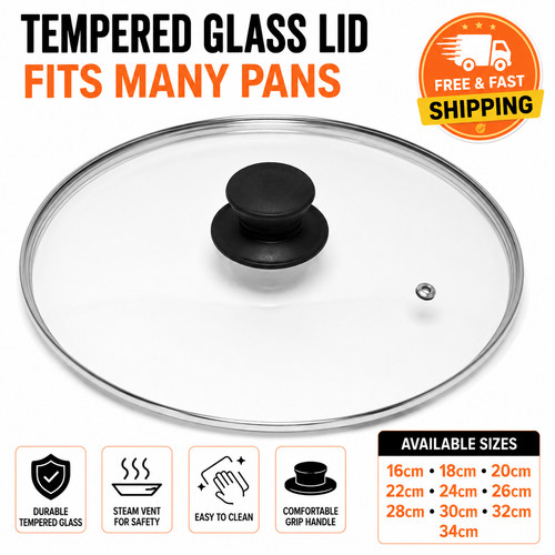 Glass lid for saucepan - glass, frying