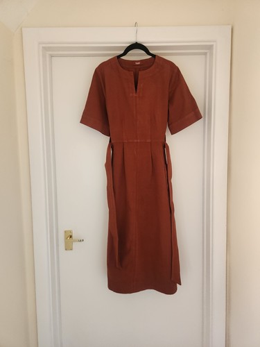 Toast rust belted midi - rust,