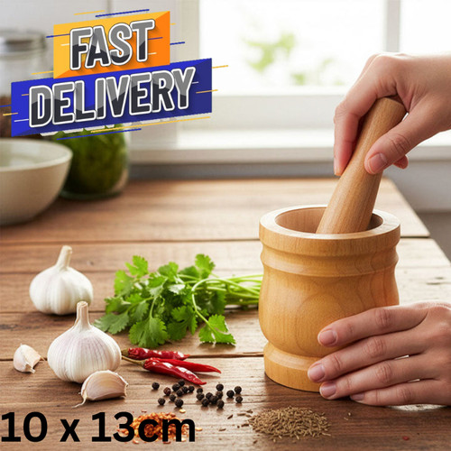 Wooden mortar pestle - mortar, set