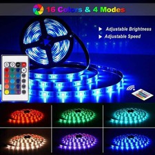 1-20M USB LED Strip Lights 5050 RGB Colour Changing Tape Kitchen TV Lighting New