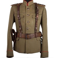 WW1 Military Uniform Military Soldier Officer Jacket Olive Green Wool Jacket