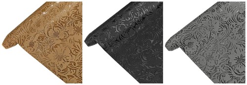 Retro floral embossed faux - floral,