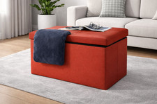 Faux leather ottoman storage - faux,
