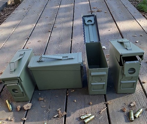 Cal steel ammo tins - x,