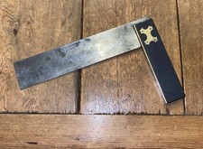 VINTAGE EBONY TRI SQUARE 14” TRY SQUARE MATHIESON GLASGOW CARPENTERS OLD TOOLS