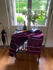 Vintage Velvet Embroidered Luxury Dining Table Runner Bed Magenta Wine Refectory