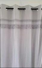 Next Light Grey Fringe Panel Eyelet Lined Curtains 168x183cm(66x72")