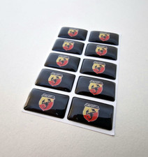 10x Fiat Abarth 3D Domed Badge