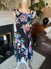 Ladies Black Floral A-Line Myleene Klass Dress Size 18