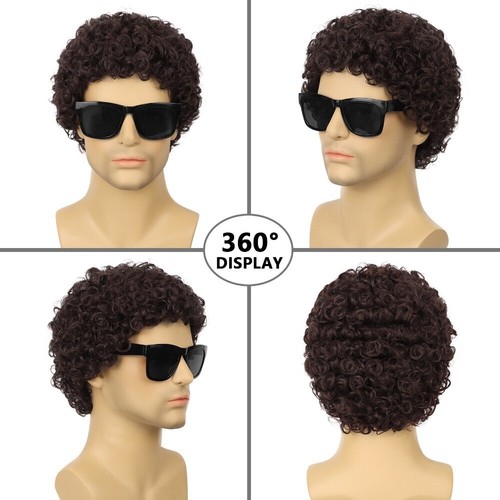 1pc curly short afro wig - afro,