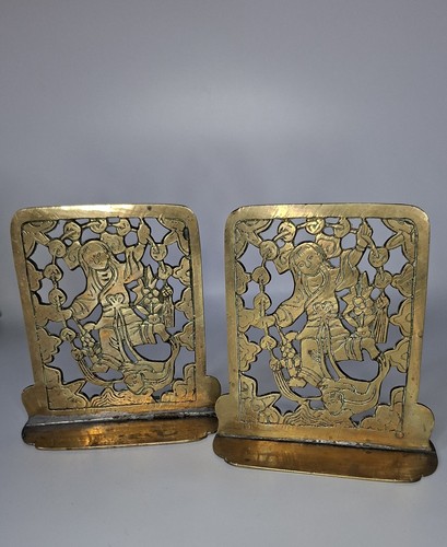 Pair solid brass chinese - pair,