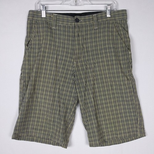 Hurley shorts plaid tan blue - shorts,