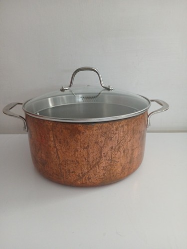 Vintage copper casserole pan - copper,