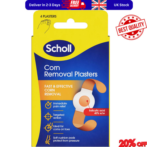 Scholl corn removal plasters - removal,
