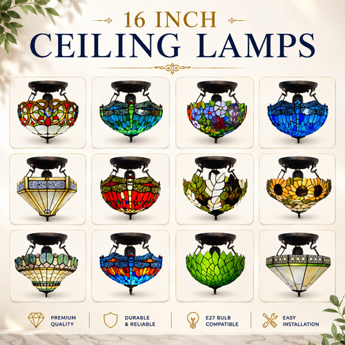 Tiffany style ceiling lamp - tiffany,