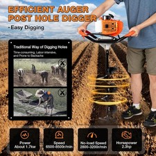 52CC Auger Post Hole Digger 2-Stroke Petrol Gas Powered Earth Digger Earth Auger