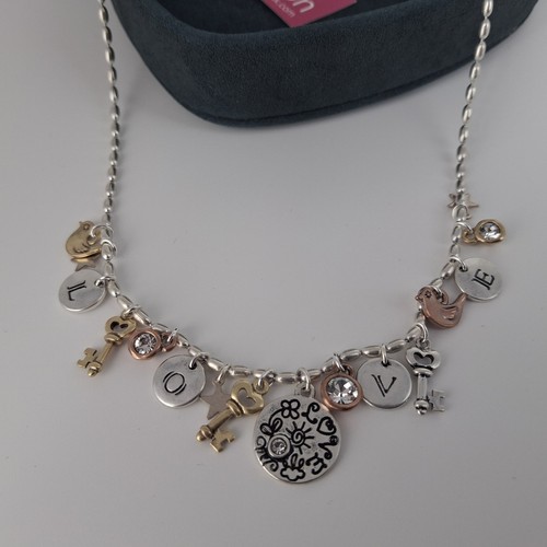 One button love charm necklace - love,