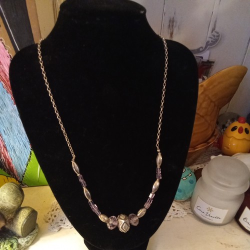 Indian silver necklace with - necklace,