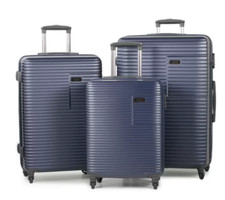Rock Pacific 3 Piece Hardside Luggage In Navy