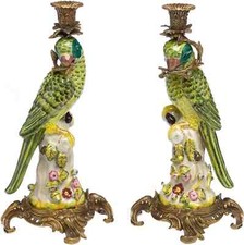 A PAIR OF BRONZE MOUNTED