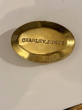A Victorian Welsh? 19th Century Brass Miners Chewing Tobacco Box Charley Jones