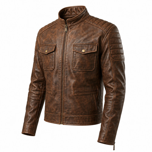 Men brown distressed - brown, genuine